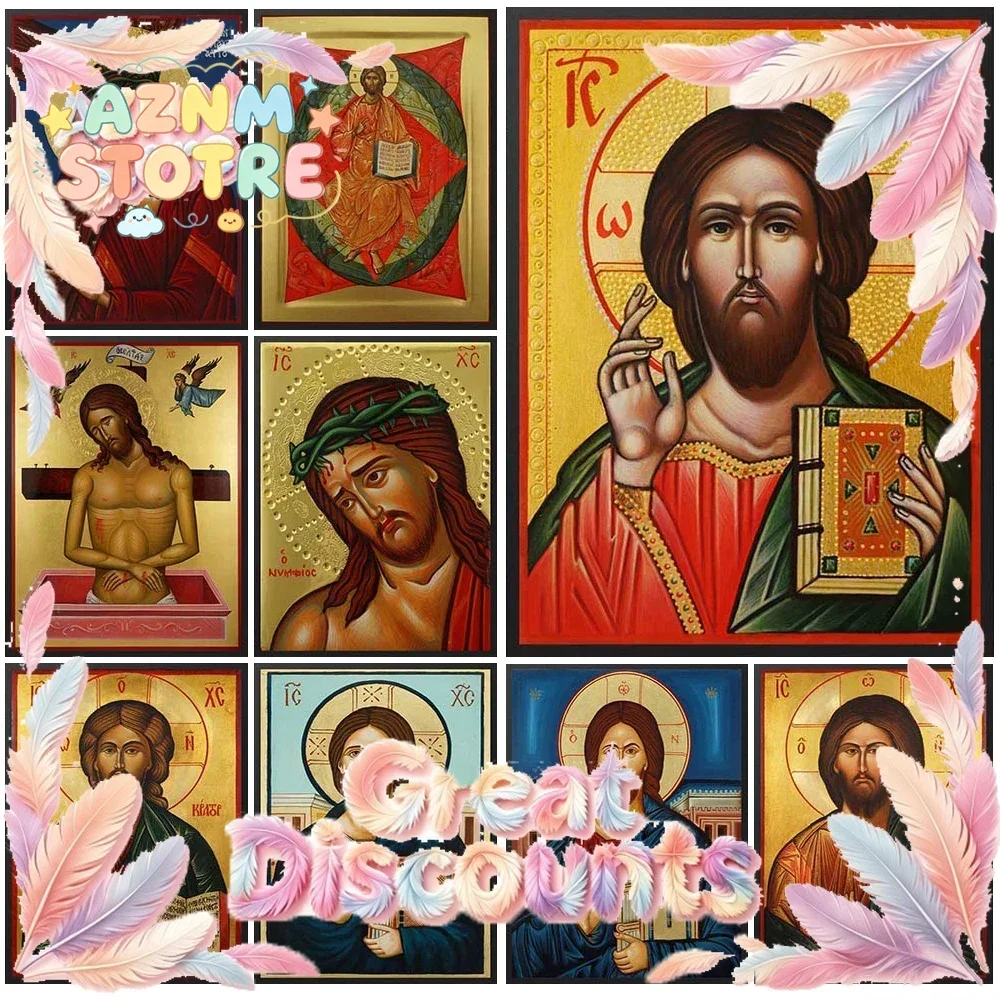 Religion Christ Blessing Icon Orthodox Pantocrator Wall Pictures For Church Room Poster Wall Art Canvas Painting Unframed