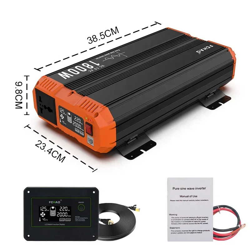 FCHAO 1800W Inverter solare a onda sinusoidale pura da cc a ca Inverter 12V 24V 48V scheda Inverter con telecomando per auto RV domestica