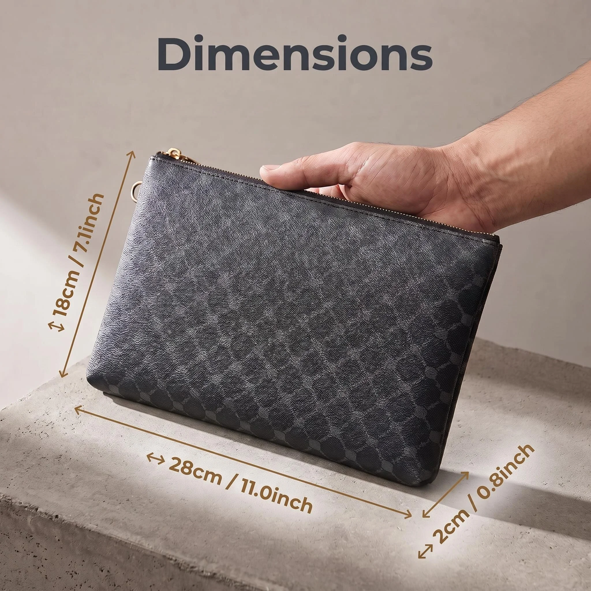 PU-Mode-Clutch für Herren, große Geldbörse für den Geschäftsalltag, Handgelenktasche, große Münztasche, Aufbewahrungstasche – Detail 3