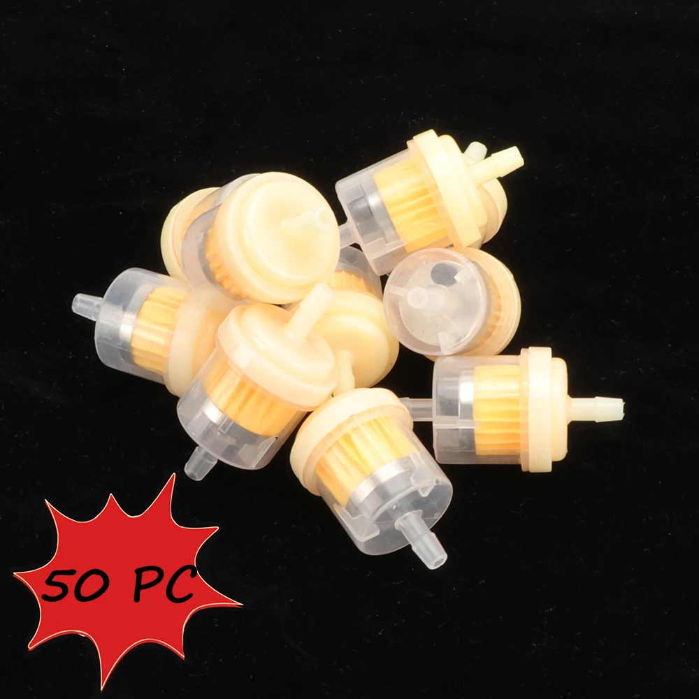 

50pc Universal Motorcycle Gas Oil Fuel Filter Gasoline Filters Tool For Scooter Moped Scooter Dirt Bike ATV Quad Parts Wholesale