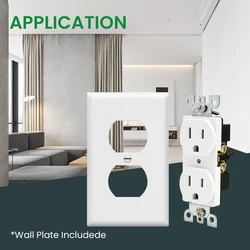 1 piece with 2 US standard plug sockets, comes with a PVC white panel, wall-mounted light switch socket cover