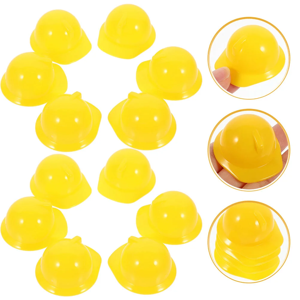 

10 Pcs Lizard Mini Construction Hat Child Dollhouse Accessories Top Hats Craft Plastic Safety