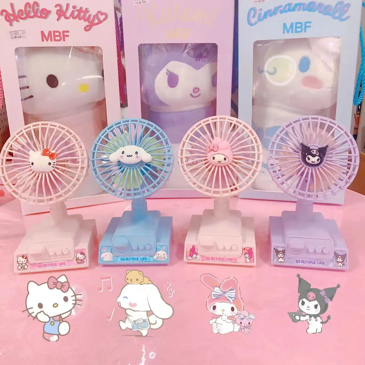 

Sanrio Fans Desktop Silent Helllo Kitty Shaking Head Usb Fan Kuromi Melody Cinnamoroll Anime Office Desktop Fan Ornament Gift