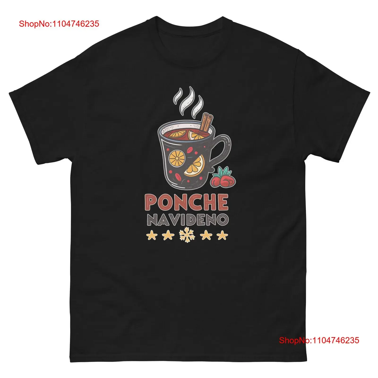 Ponche Navideno comida deliciosa vacaciones comiendo camiseta vintage lavado estirado cómodo suave Casual ropa de diseñador