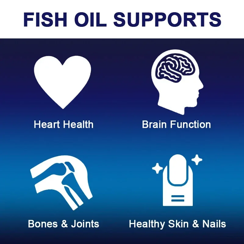 Omega 3 Fish Oil -  Benefits The Cardiovascular System, Protects Eye Fatigue, Cognitive Function, and Learning Ability