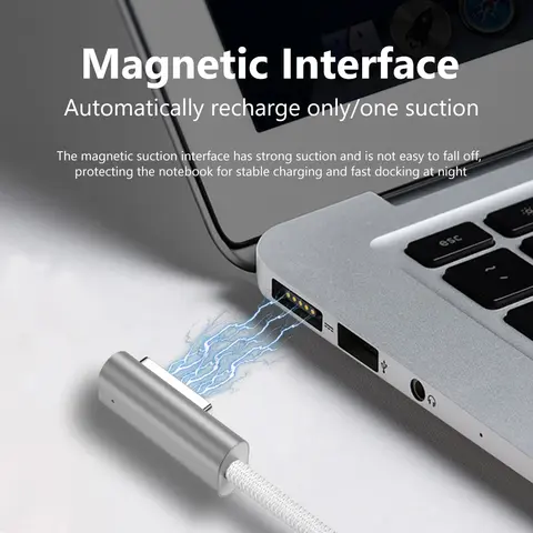 1.8M 100W USB Type-C to Magsafe 1 2 Zinc Alloy Plug Adapter Laptop Fast Charging Cable Converter Cord for Macbook Air Pro