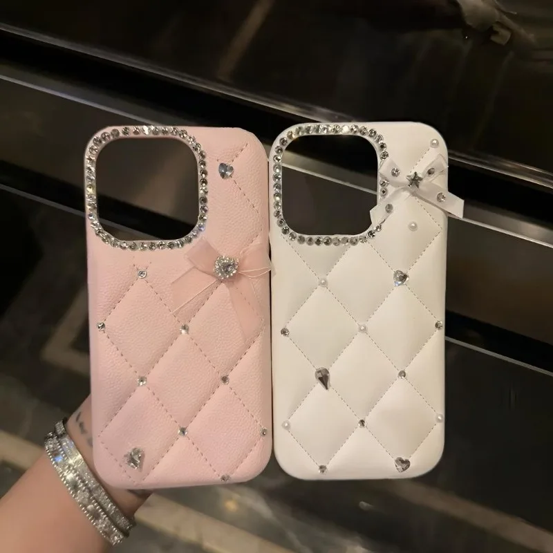 

Luxurious Girly Sparkling Diamond Mesh for IPhone 17 Phone Case Apple 16 Promax New IPhone 16 Pro Pink 15/14/13 Protective Case
