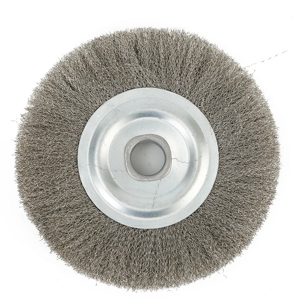 125mm 5inch Crimped Stainless Steel Wire Wheel Brush Bench Grinder Abrasive 16mm Hole For Metal Deburring Polishing Tools