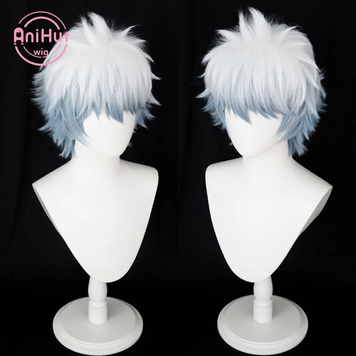 【AniHut】Sakata Gintoki Gin Tama Two Ver Cosplay Wig Heat Resistant Synthetic Cosplay Hair Gintoki Sakata Cosplay