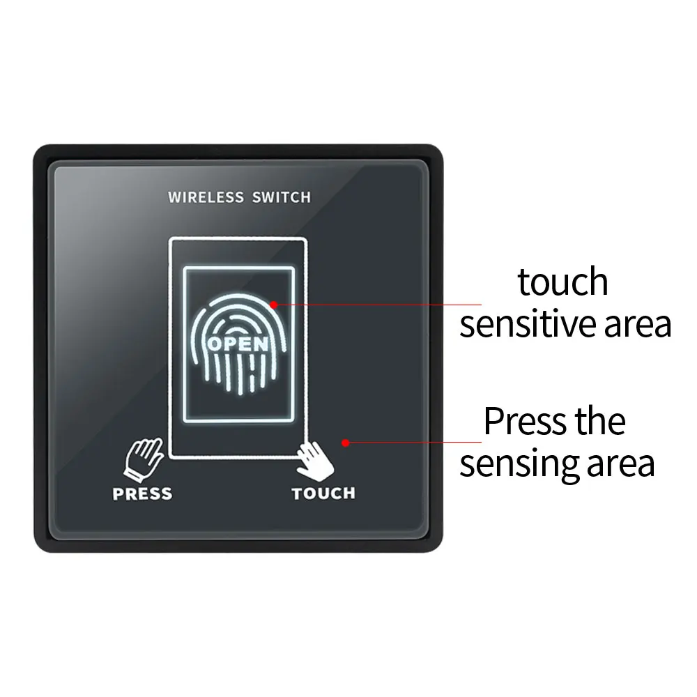 Touch Auto Remotely Control Door Switch Exit Button for Access Control System 2.4G Wireless Door Release Switch With Receiver