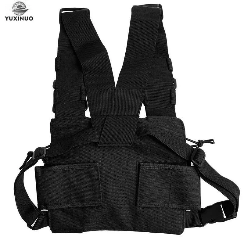 Tactical Vest Nylon Military Chest Rig Pack Holster Tactical Harness Walkie Talkie Two Way Radio Hunting Waist Pack Army Vest