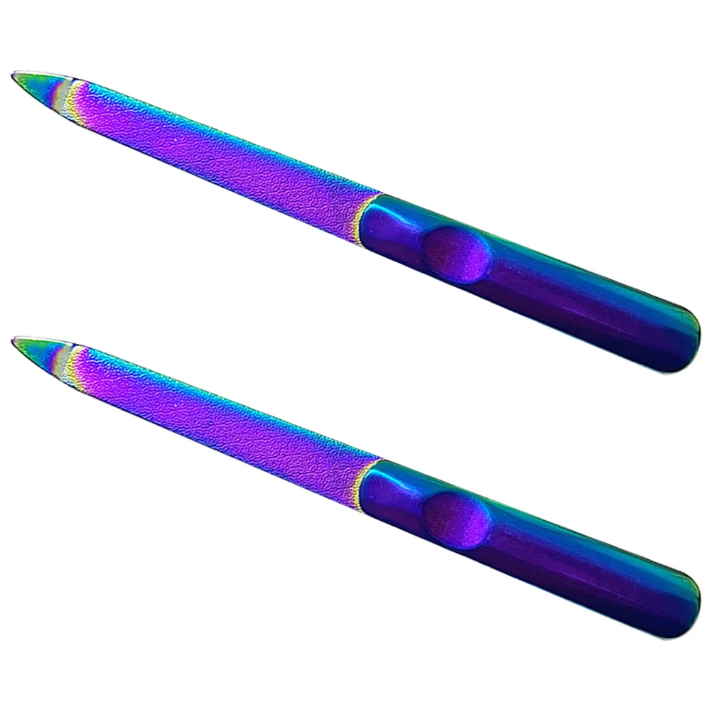 

2Pcs Stainless Steel Nail File Dead Skin Nail Shaper Metal Manicure Tool for Natural Nails Fast Sanding and Polishing Home Salon