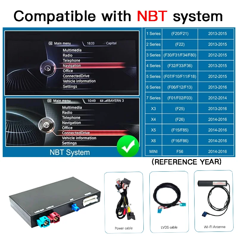 Draadloze CarPlay Android Auto module Voor BMW NBT 1 2 3 4 5 7 Serie F20 F21 F23 F30 F31 F34 F35 F32 F33 F36 F10 F11 F07 Module