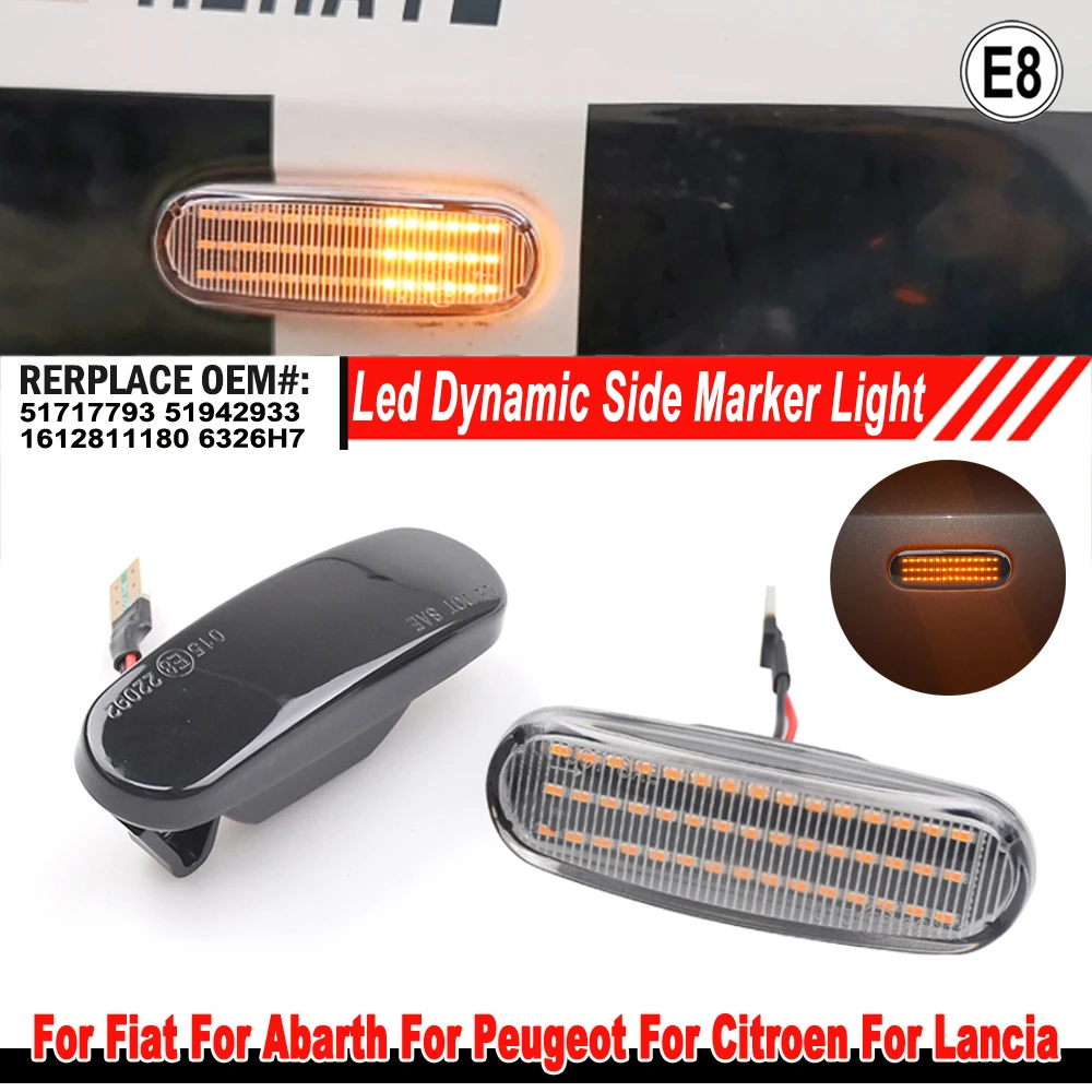 Upgrade LED Dynamic LED Side Marker Light For Fiat Panda 169 Grande Punto Multipla Doblo Fiorino Linea Idea Stilo Multi