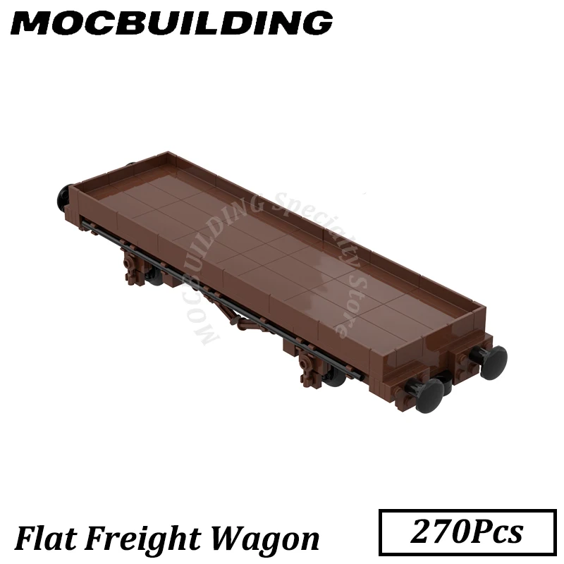 Flat Freight Wagon Car Model MOC Building Blocks Diy Assemble Bricks Toys Gifts for Kids