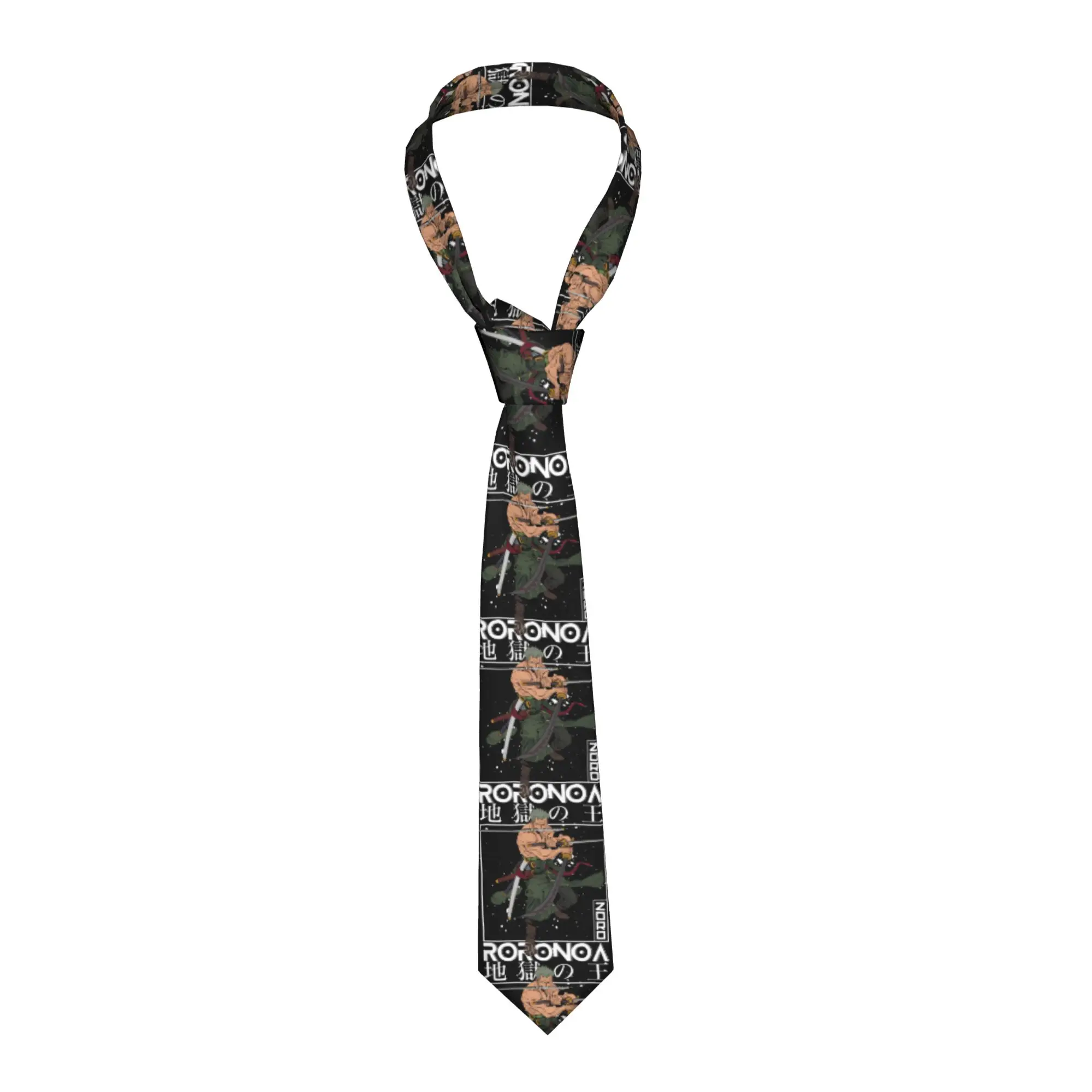 

One Piece Pirate Hunter Roronoa Zoro Neckties Unisex 8 cm Neck Tie for Mens Slim Suits Accessories Cravat Wedding Business