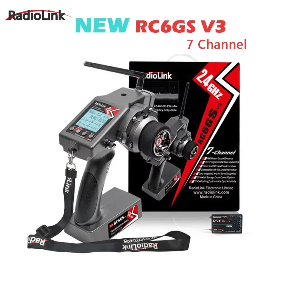 Radiolink RC6GS V3 2.4G 7Channel 7-Channel Dual Hybrid Control Throttle Constant Speed Storage of 30 Sets of Models