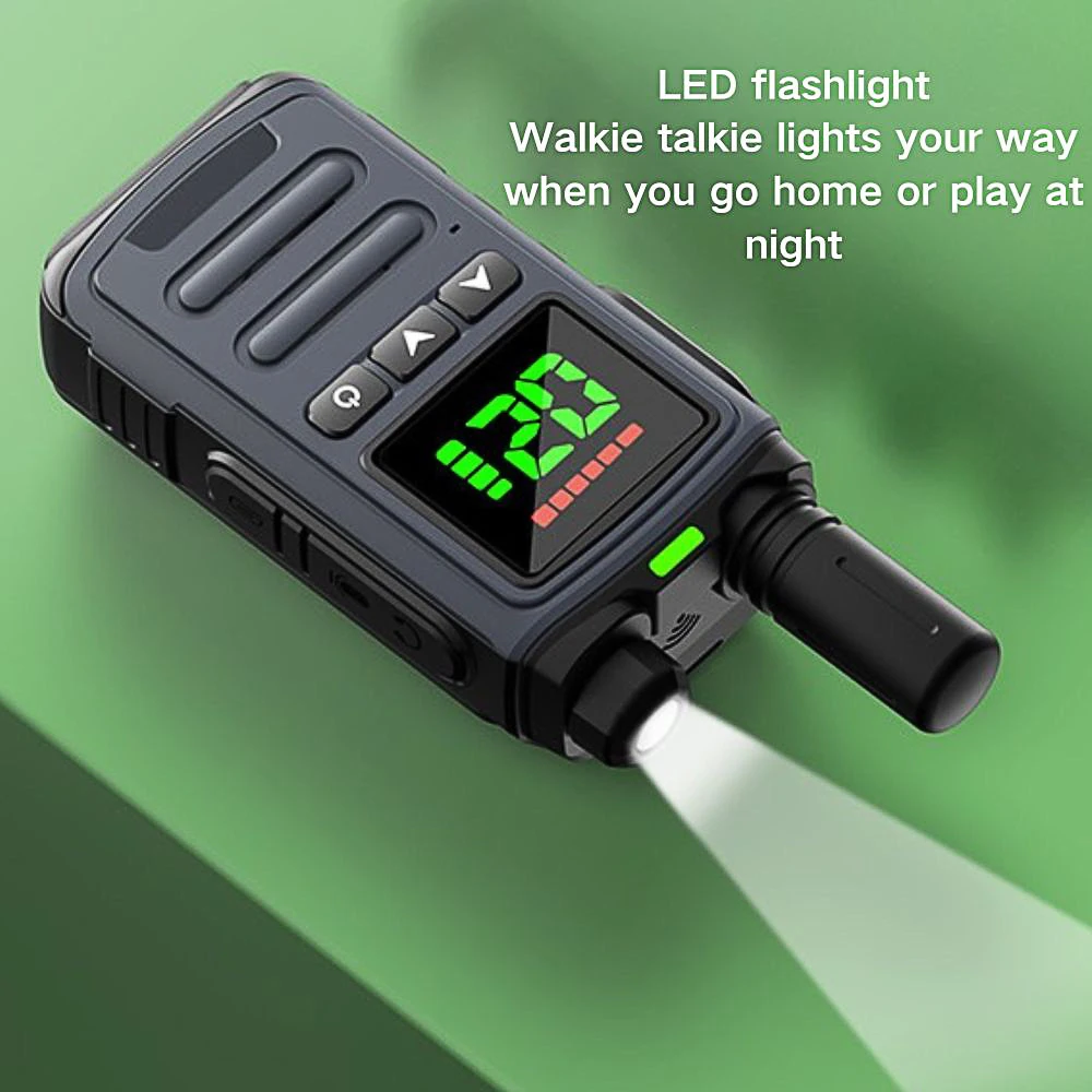 2 Pieces Walkie Talkie Pmr446 Without License Spain Communication Station With Flashlight Pocket Two Way Radio Wireless Set