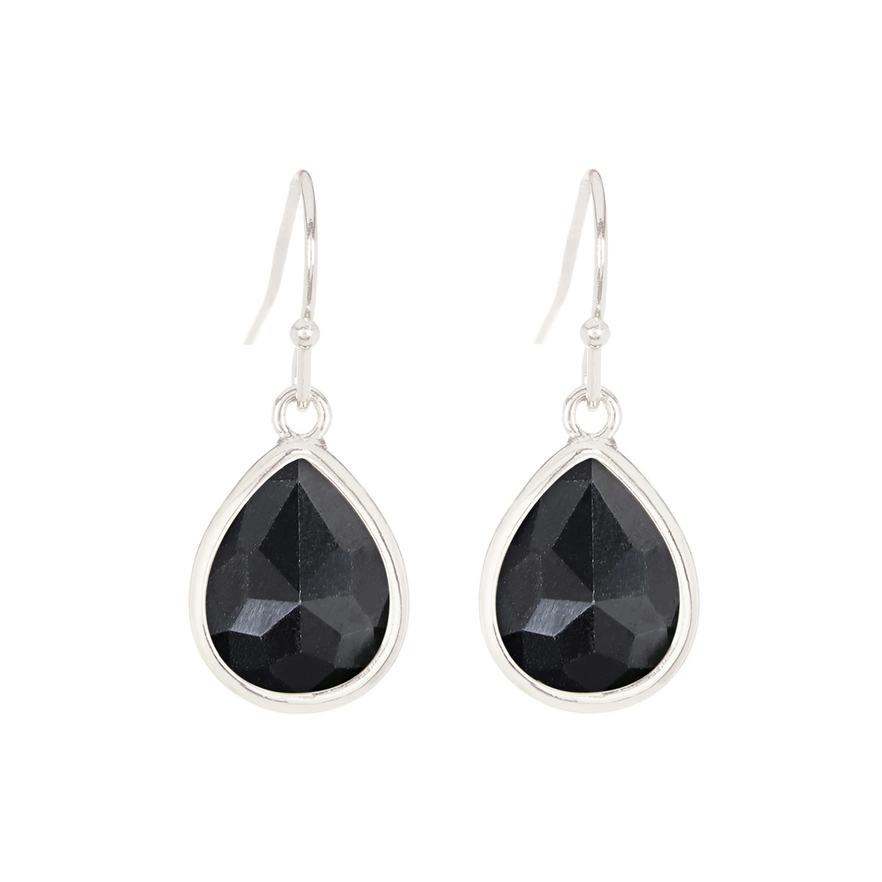 Hematite Fancy Cut Teardrop Earrings Gemstone Earrings For Women