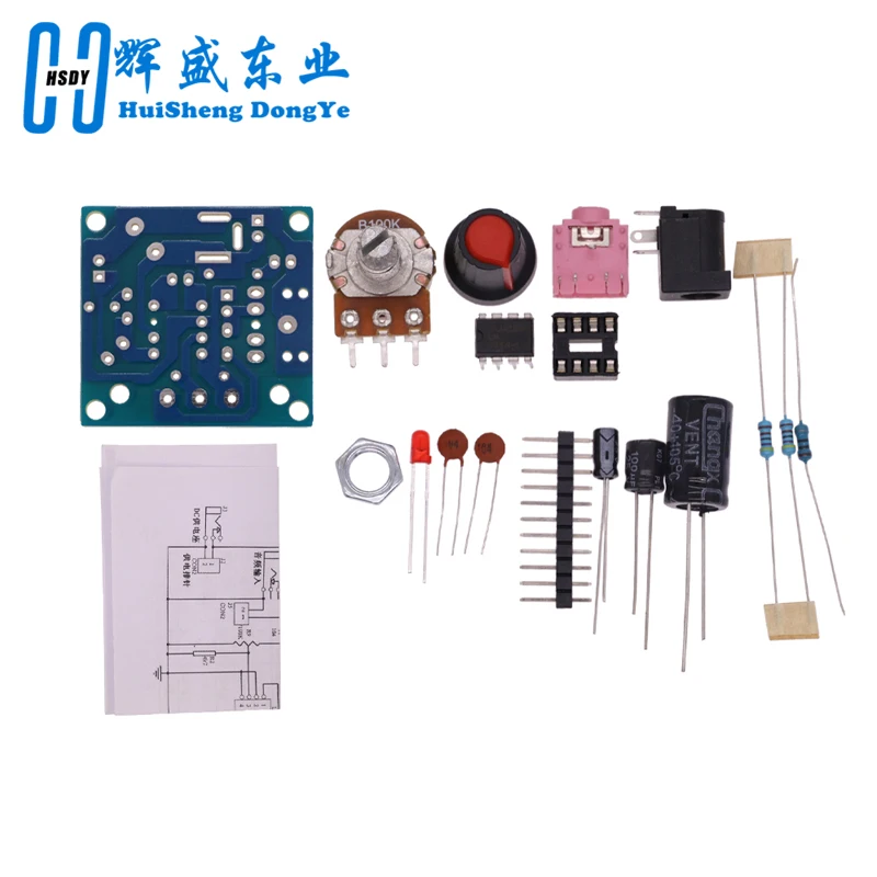 LM386 Mini Audio Amplifier DIY Kit 3.5mm 3V-12V Power Amplifier Suite Trousse Amplificador Module Board Beyond TDA2030