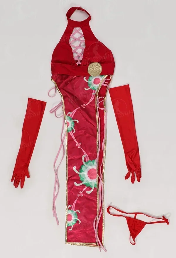 Mobbunny  Women Sexy Lingerie Cosplay Costumes Halloween Cheongsam Style Halter High Slit Outfit Erotic Party Set