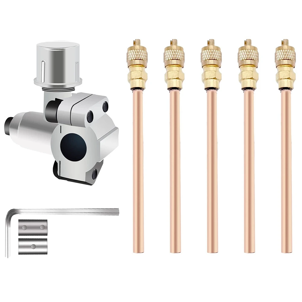 

1Pcs Piercing Valve Line Tap Valve Compatible for 1/4, 5/16, 3/8inch Outside Diameter Pipes,1/4 SAE Service Access Valve