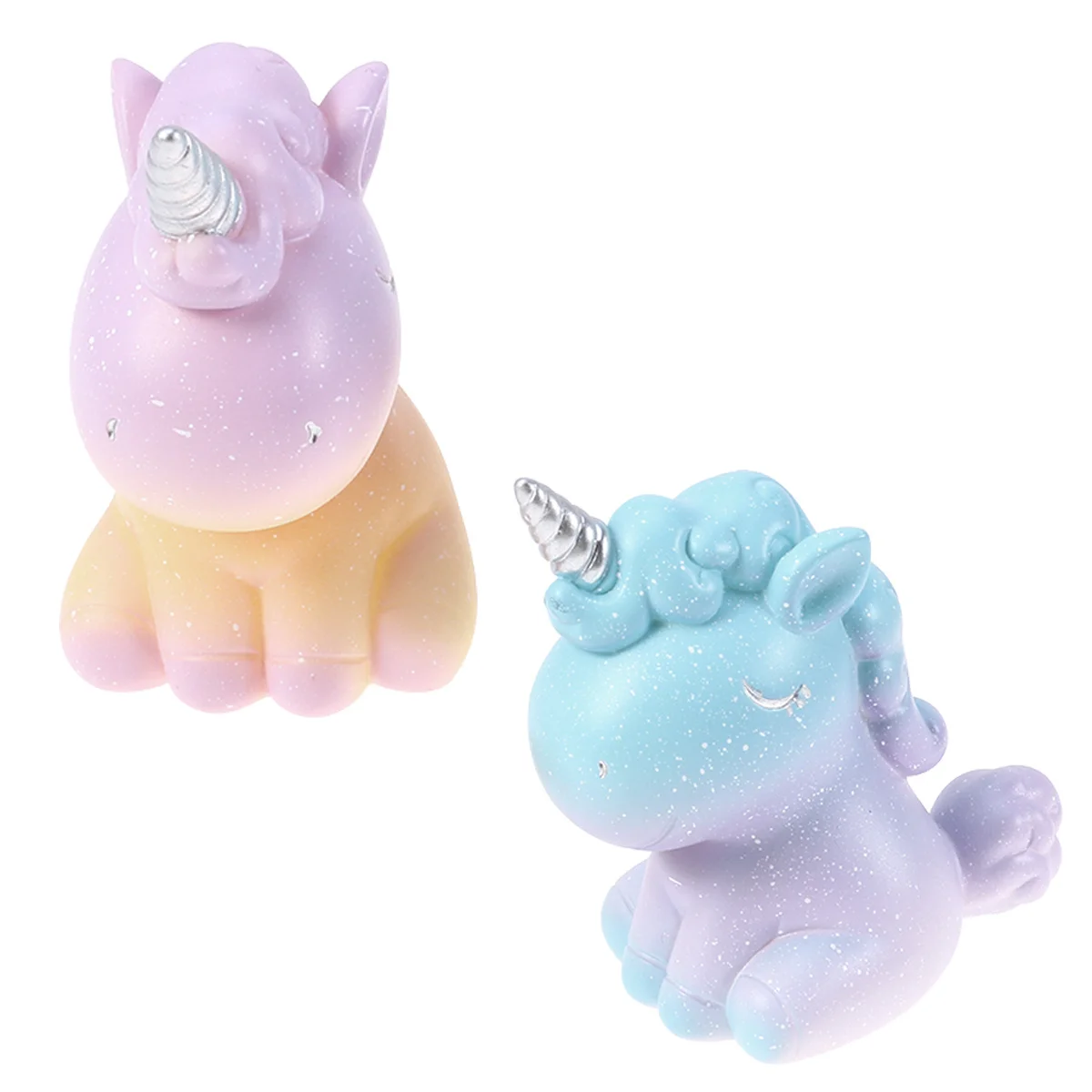 

2pcs Unicorn Ornament Lovely Resin Home Decor Artistic Animal Figure Premium Decoration For Living Room Bedroom Gift Unicorn