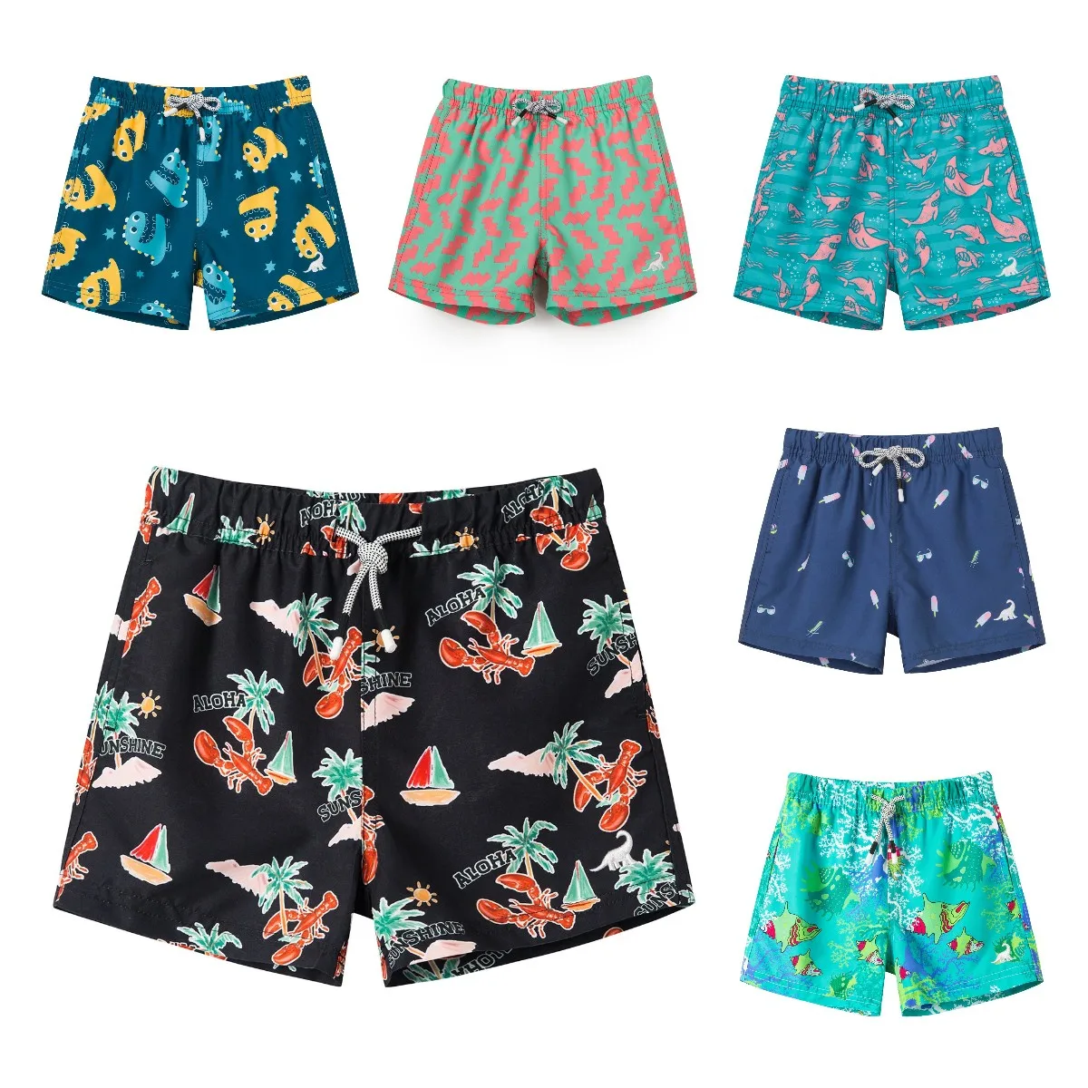 SURFCUZ Boys Swim Trunks Quick Dry Toddler Bathing Baby Boy Swimsuit Boys Swim Beach Shorts Suits for Kids Summer Swimwear