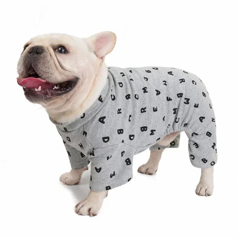 Cotton Dog Pajamas Jumpsuit Pug French Bulldog Clothes Schnauzer Clothing Pet Outfit Overall Poodle Bichon Dog Pyjama Pijama