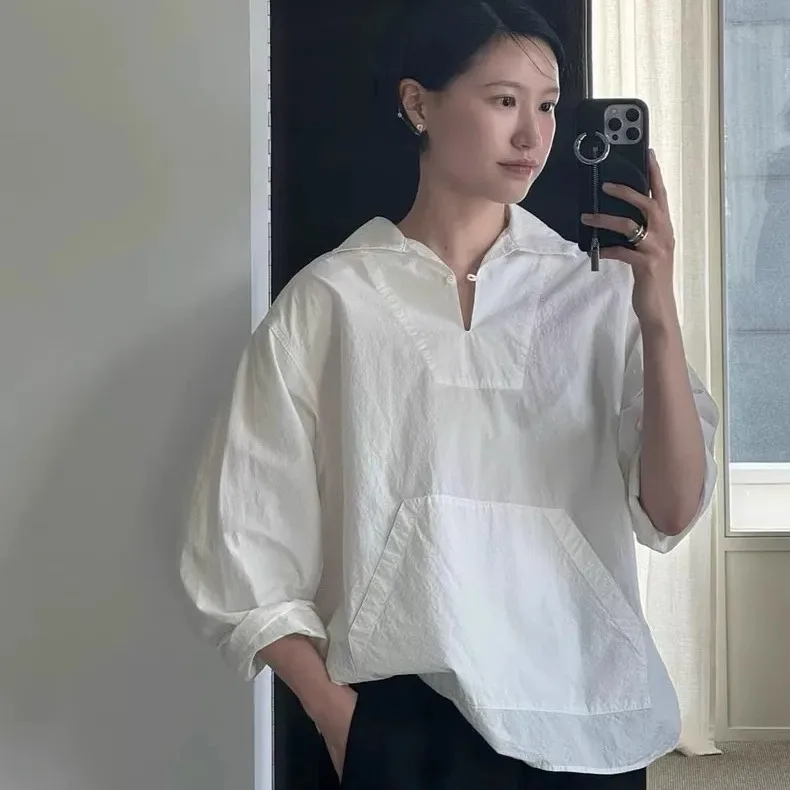 2025年夏新作 スレノティング ライトブルー チェック柄 ロングスリーブ 薄手コットンフランネル 日焼け防止 ビジネスカジュアル レディース...