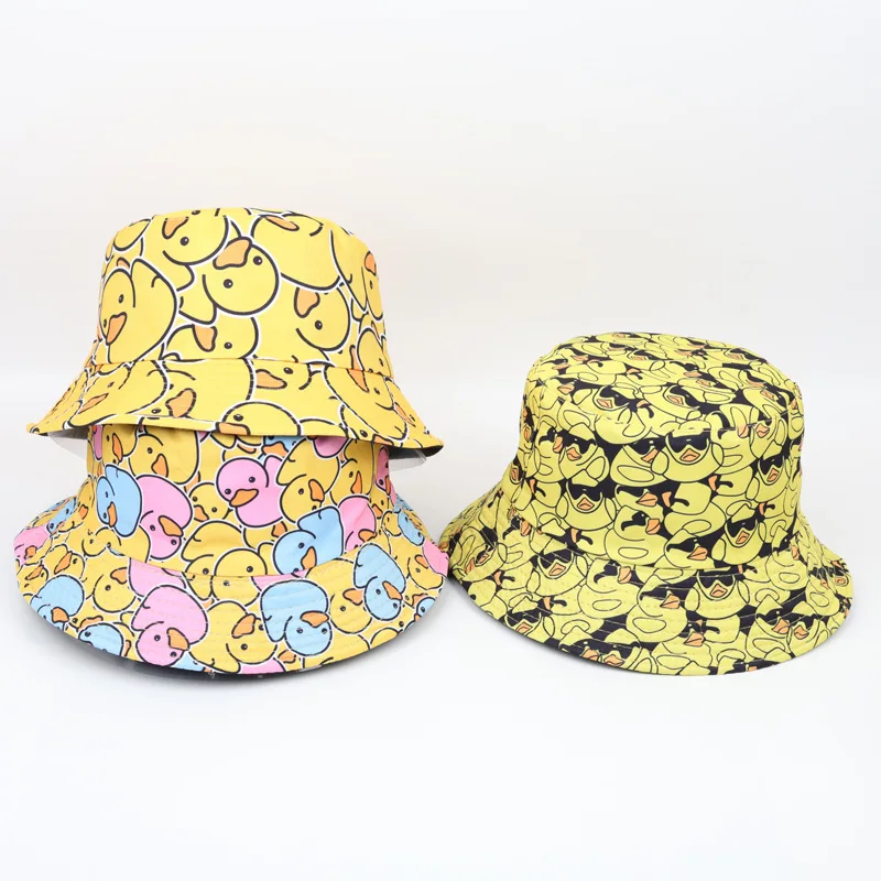 

Fashion Sunscreen Small Yellow Duck Fisherman Hat Outdoor Sun-shading Basin Hat Cartoon Duck Sun Hat