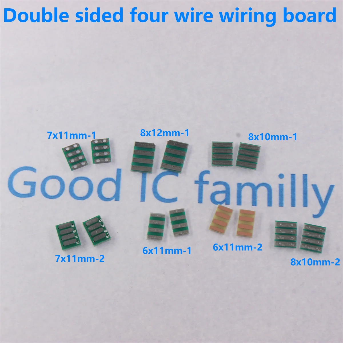 100pcs PCB Board Double Sided Wiring Board Pitch Adapter Converter Plate Board Pinboard DIY 6x11 6x10 7x10 8x10 8x12 6.5x8.7 mm