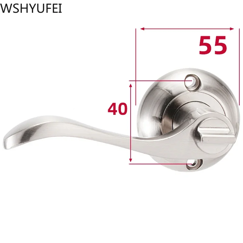 WSHYUFEI Zinc alloy Bathroom Keyless Door Locks Interior Solid Door Handle Lock Security Mute Three-Bar Spherical Lock Household