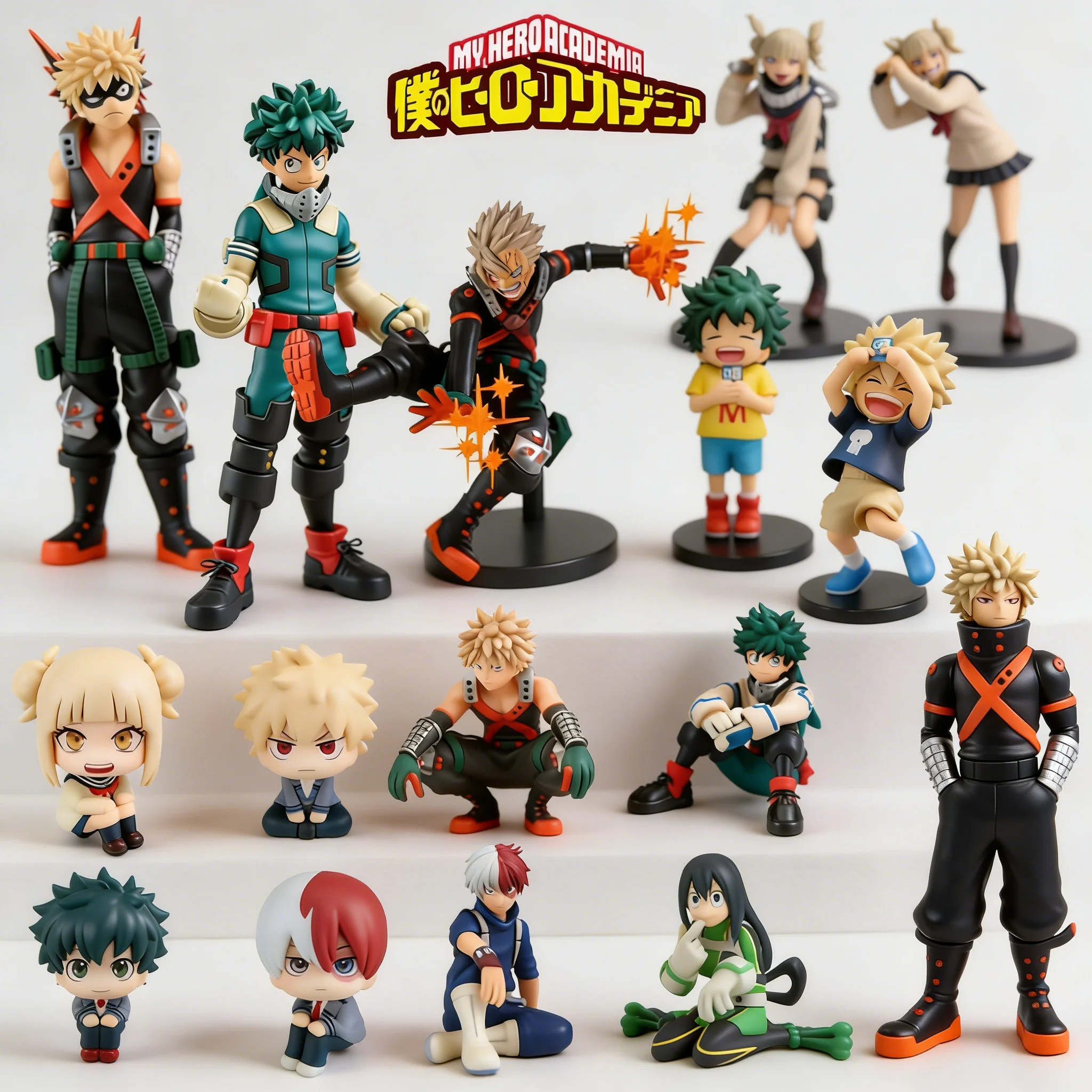 Figura de acción de My Hero Academia, Bakugo Katsuki, Boku no Hero, Midoriya Izuku/Todoroki Shoto/Toga Himiko, muñeco de juguete.