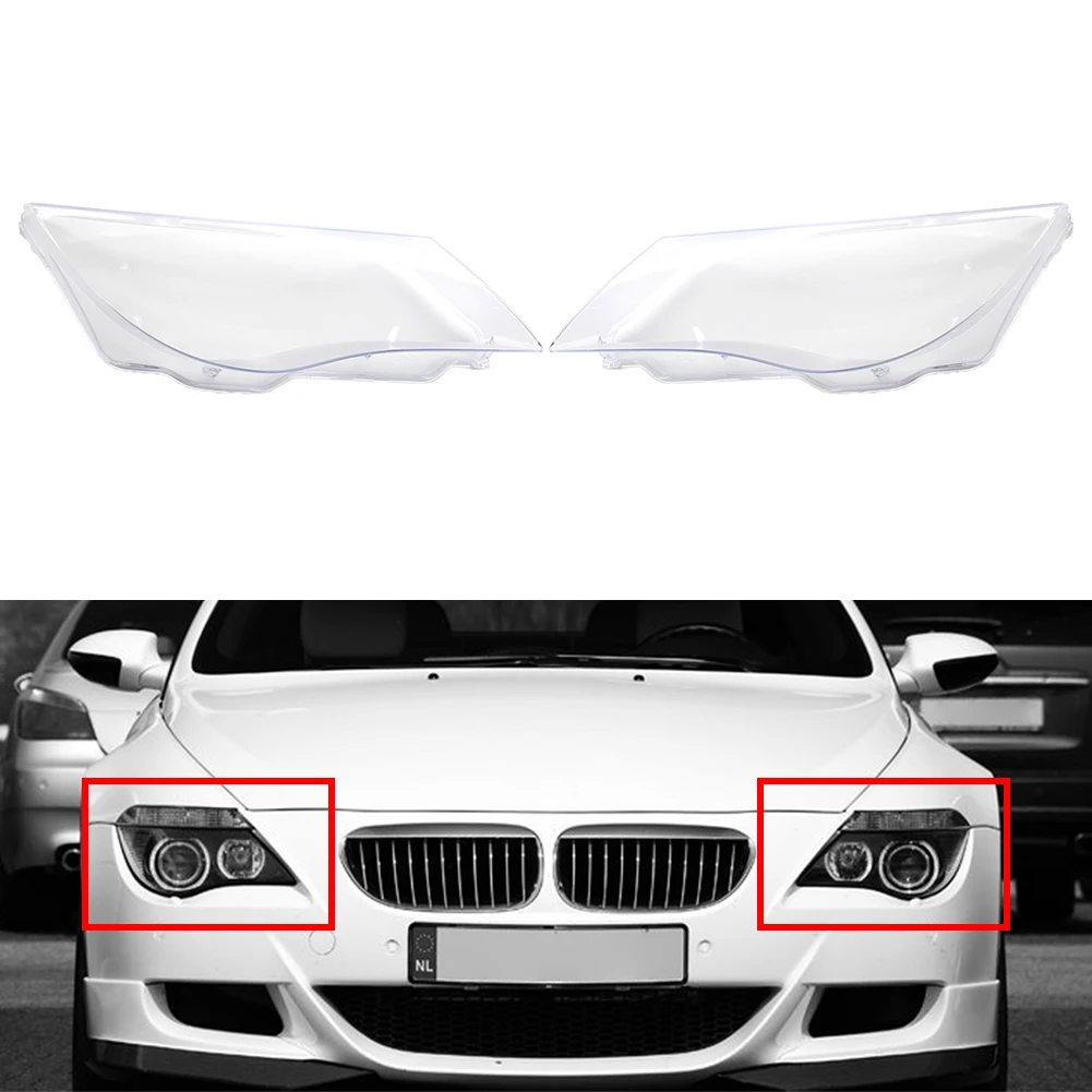 1Pcs Transparent Car Headlight Headlamp Lens Cover Left/Right Replacement Parts For BMW 6 Series E63 E64 M6 2008 2009 2010