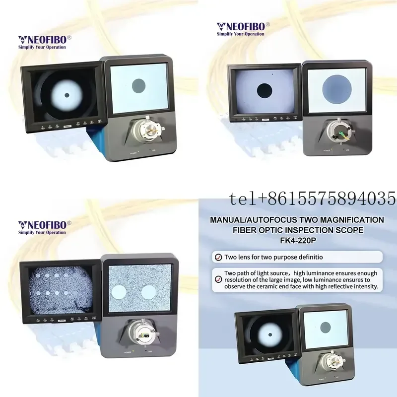 

Hot Neofibo FK4-220P 200X 80X Fibre Optic Patch Cord Production Equipment Two Magnification Fiber Optic Microscope