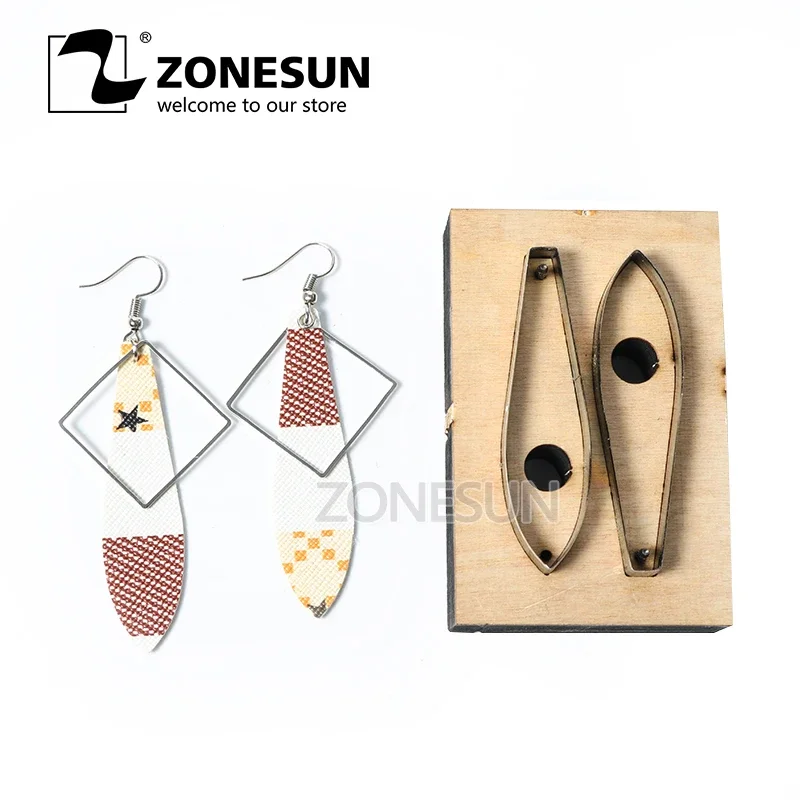 ZONESUN Custom Irregular Leather Earring Paper Cutting Die Tool For Die Cutting Machine DIY Punching Clicker Steel Rule Die