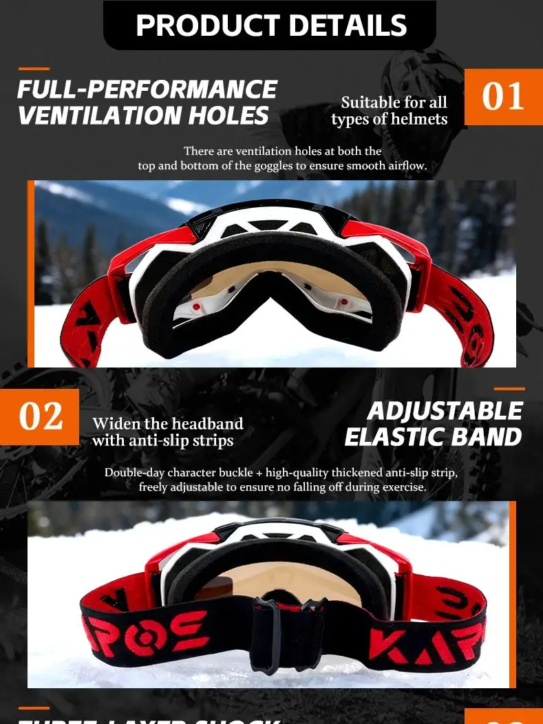 AliExpress karos Karos Motorcycle Helmet Goggle Men Women Motocross Windproof UV400 Protective Eyewear Off Road Riding MTB ATV Ski Racing Glasses