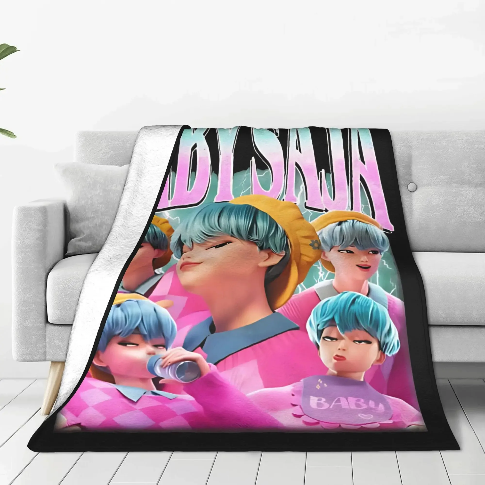 

Saja Boys Team Retro Flannel Blanket Suitable for Home Bedding and School Bedding Dormitory Essential Home Decoration Blanket