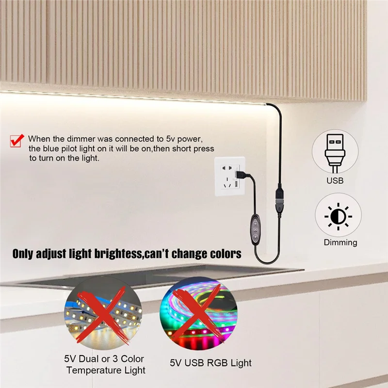 ABLQ Dimmer Switches For Led Lights Dimmer Light Switch Led 5V USB LED Dimmer Switch,