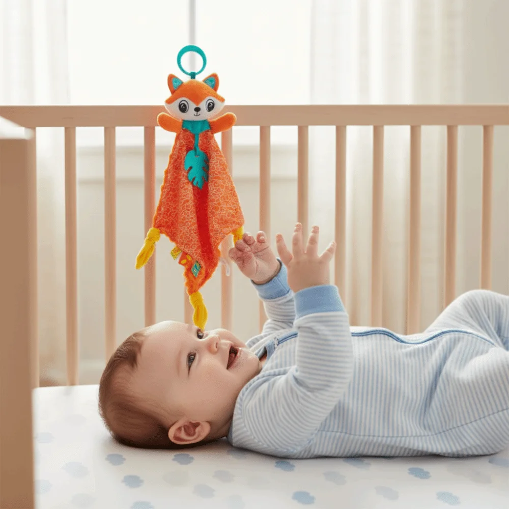 Baby Gifts Soft Security Blanket Cartoon Animal Spiral Hanging Ringing Bell Mobile Tags Snuggle Toddler