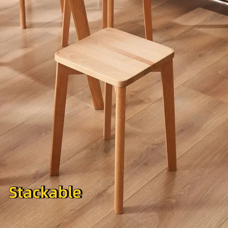 Kitchen Dining Stool Chairs Wooden Interior Decorative Space Saving Cheap Dining Table Stool Lightweight Taburete Furniture Home