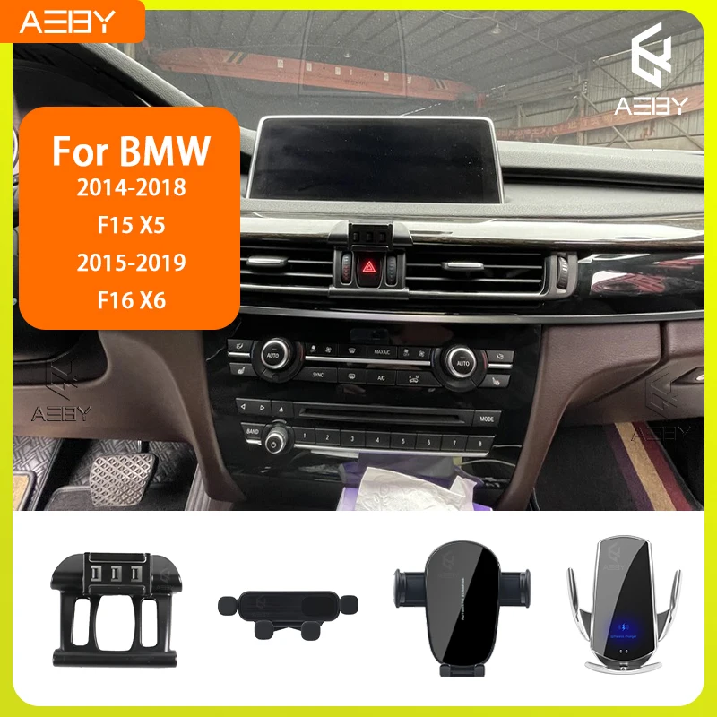 Für BMW X5 F15 2014-2018 X6 F16 2015-2019 Handyhalterung Auto-Mobiltelefon-Halterung Spezielle Fixierte Halterungsbasis Kabelloses Ladestativ