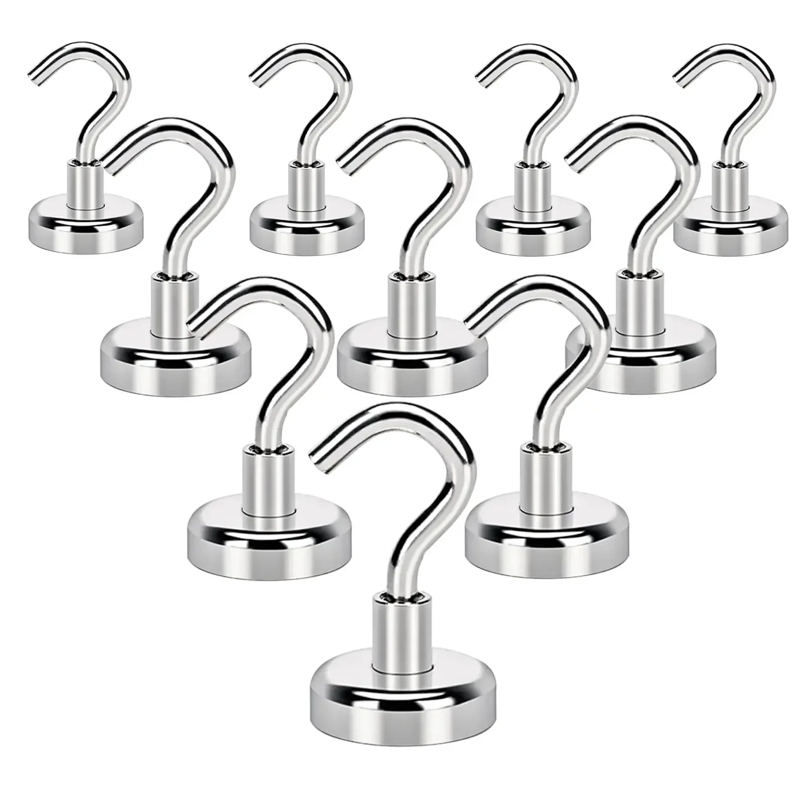 

5/10 Pcs Metal Strong Magnetic Hooks Wall-mounted Heavy Duty Magnet Hook Home Kitchen Bathroom Storage Key Coat Hanging Hanger