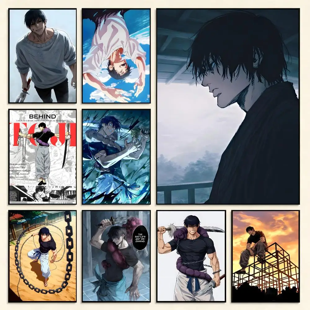 Anime Character Jujutsu Kaisen Fushiguro Toji Poster Digital Solvent Print Waterproof PP Fade-Resistant Wall Art Room Decor Gift