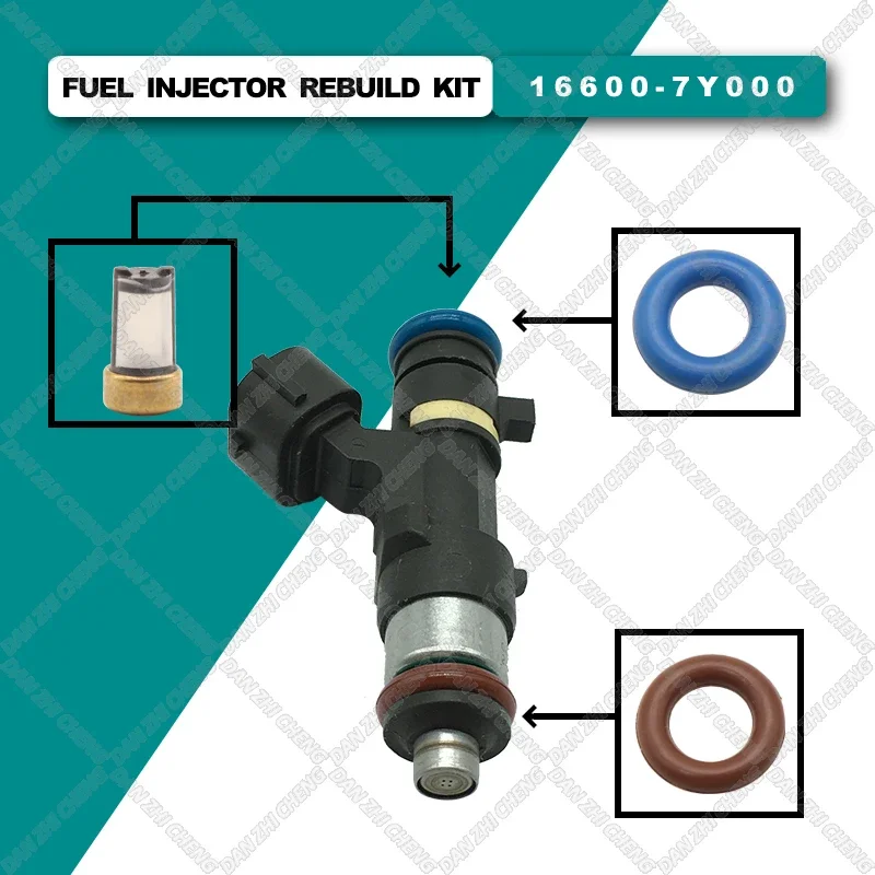 

8 set Fuel Injector Service Repair Kit Filters Orings Grommets for 04-06 Nissan Altima 04-09 Quest 3.5L 0280158005 16600-7Y000