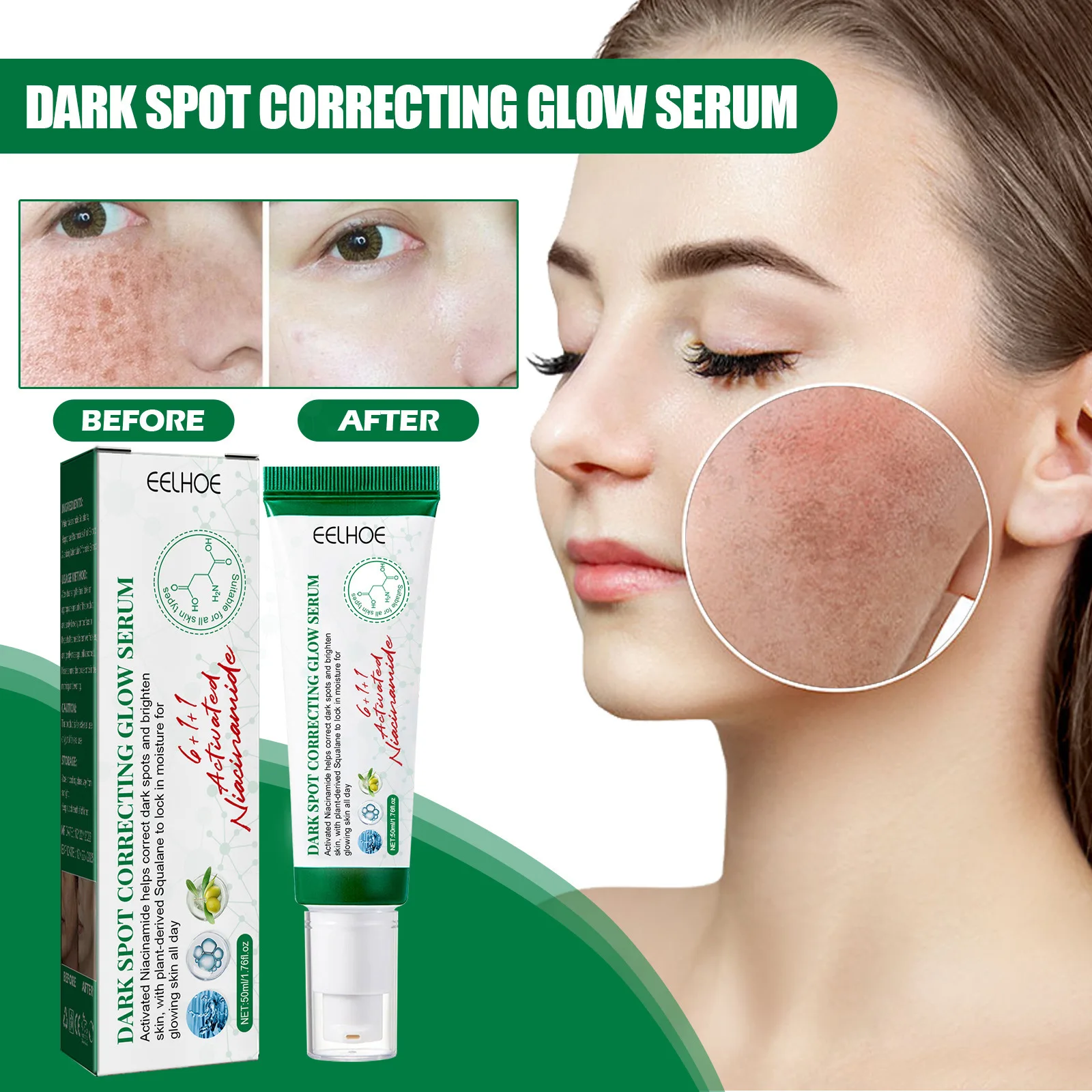 Dark Spot Correct ing Glow Serum 50ml White ning wasserdichtes aufhellen des Serum erleichtert die Beruhigung