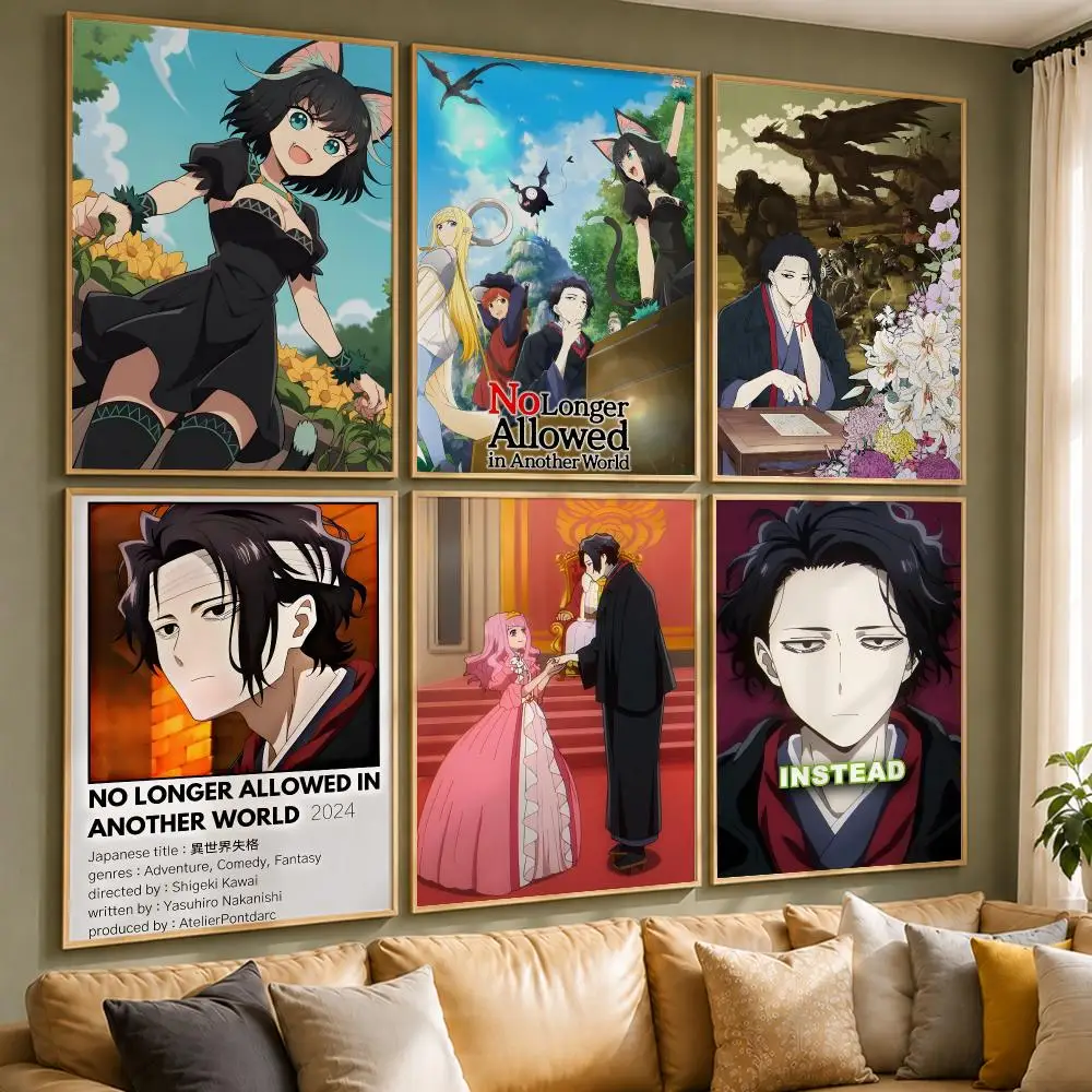 Popular Anime No Longer Allowed in Another WorldS Poster Vintage Retro Anime Poster Stickers Peel and Stick Wall Art Home Decor