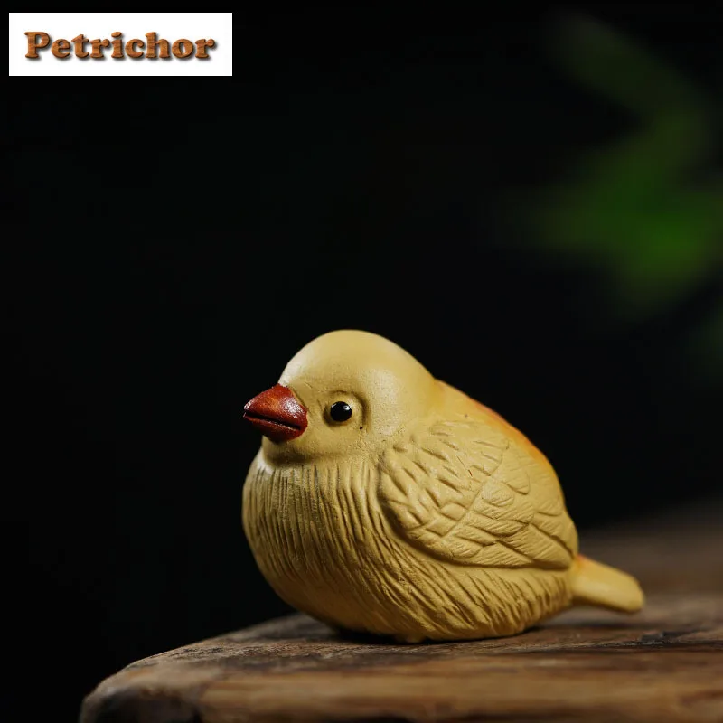 Yixing Zisha Bird Small Wealth-attracting Sparrow Tea Pet Ancient Tea Games Tea Figurine Play Toys Tea Statue Ornaments Supplies