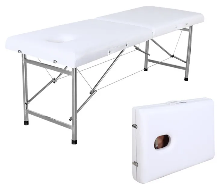 Modern Design Stainless Steel Foldable Portable Comfortable Adjustable Facial Beauty Table Massage Bed Spa Salons Living Room